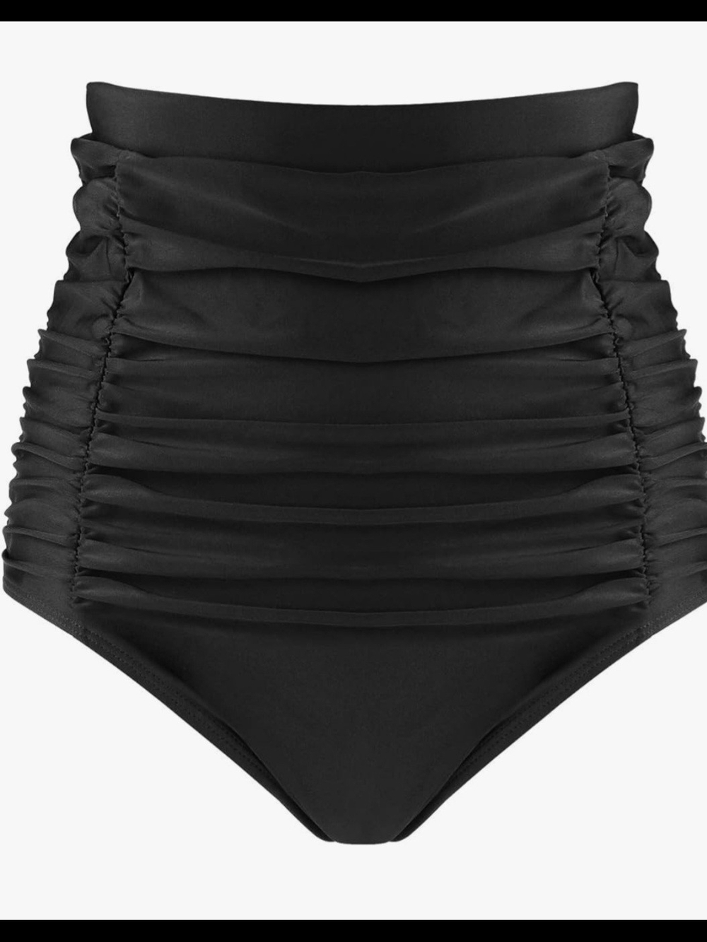 RELLECIGA Black Ruched Bikini Bottoms